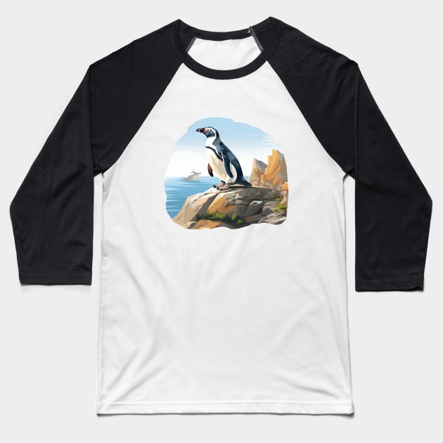 Galapagos Penguin Baseball T-Shirt by zooleisurelife